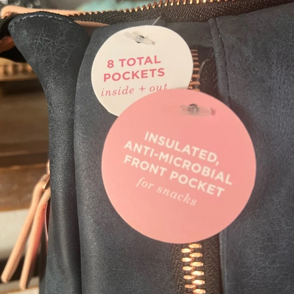 Petunia Pickle Bottom Pivot Pack Diaper Bag Navy & Blush Convertible Backpack NW